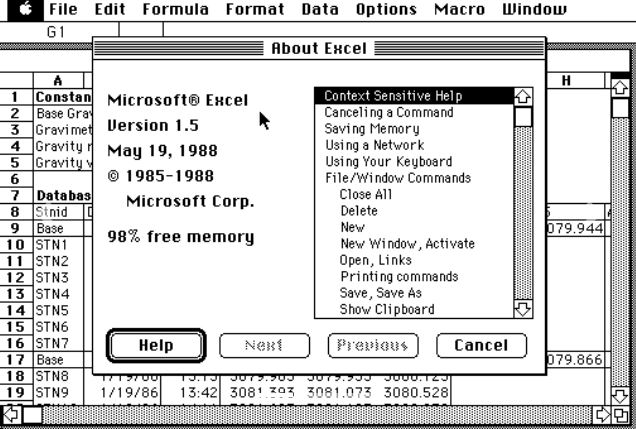 Macintosh用ソフトとして初代Excelを発表