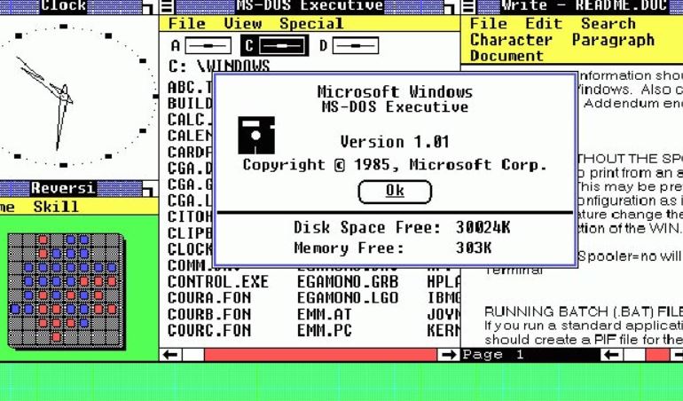 Microsoft Windows 1.0を発売